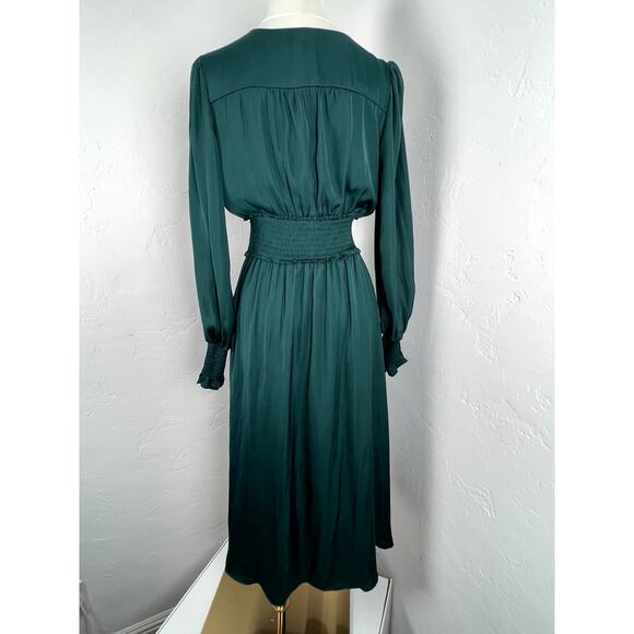 ROMANTIC LONG SLEEVE TEAL MIDI DRESS (Womans: Small) - Picture 7 of 12